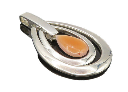 ESPO 925 Sterling Silver  Dangling Tear Drop Mother Of Pearl Pendant  PT7651