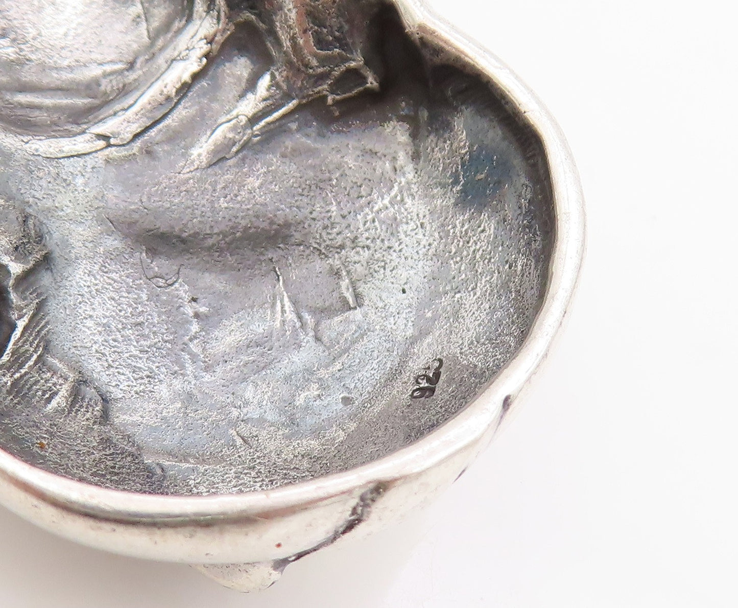 925 Sterling Silver Vintage Pendant Dark Tone Puffed Snowman   PT24439