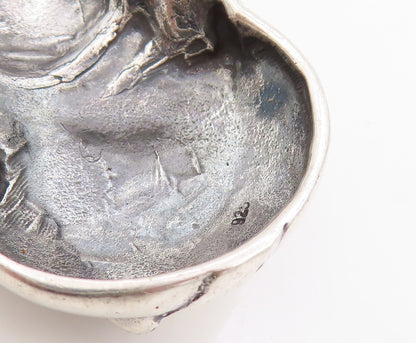 925 Sterling Silver Vintage Pendant Dark Tone Puffed Snowman   PT24439