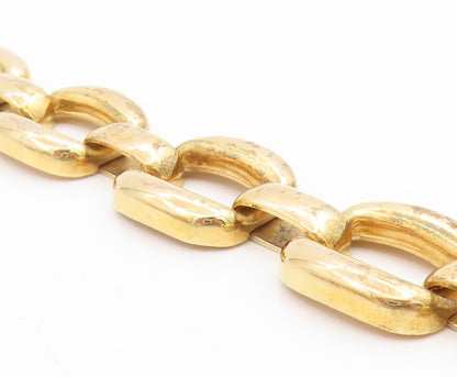 925 Sterling Silver Vintage Bracelet Gold Plated Interlocking Chain BT11735
