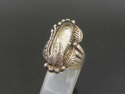 CAROL FELLEY 925 Silver  Vintage Floral Motif Cocktail Ring Sz 10  RG23808