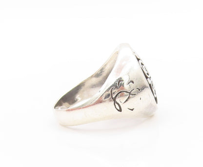 925 Sterling Silver Vintage Ring Religious Mantra Tibetan Buddhist Sz 10 RG32861