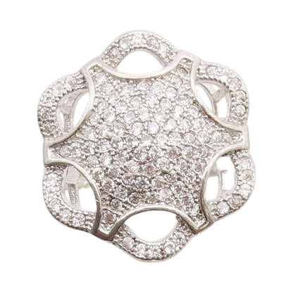 925 Sterling Silver Vintage Ring Topaz Inlay Spider Web Design  Sz 6.5  RG33134