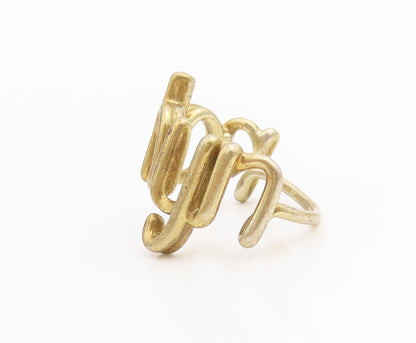 925 Sterling Silver Vintage Ring Gold Plated Robyn Script Band  Sz 5  RG34757