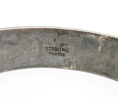 TAXCO MEXICO 925 Silver  Vintage Oxidized Swirl Pattern Cuff Bracelet  BT2811
