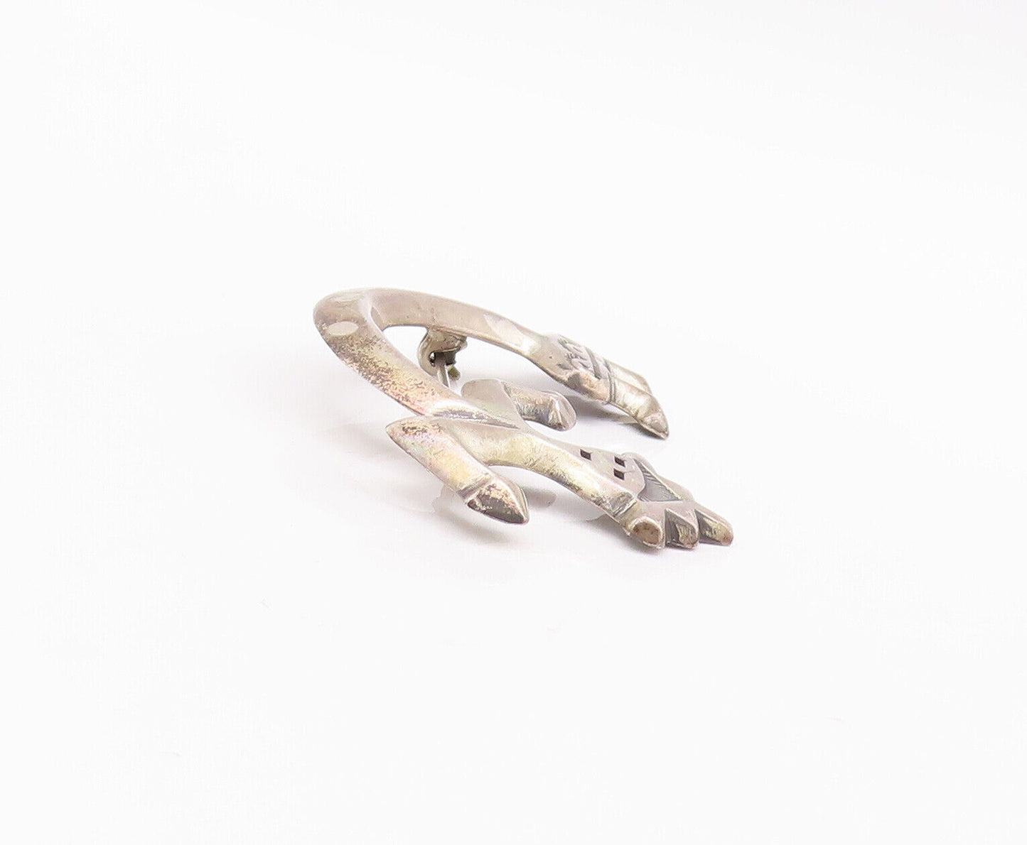 925 Sterling Silver Vintage Brooch Pin NAVAJO Solid Carved Tall Man  BP10903
