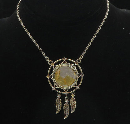 925 Sterling Silver  Vintage Cubic Zirconia 1936 Nickel Chain Necklace  NE3005