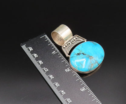 DTR JAY KING 925 Silver  Vintage Swirl & Bead Detail Turquoise Pendant PT21773