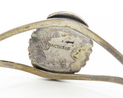 NAVAJO 925 Sterling Silver  Vintage Mother Of Pearl Cuff Bracelet  BT6782