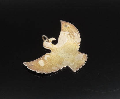 925 Sterling Silver  Vintage Minimalist Flying Bird Drop Pendant  PT21891