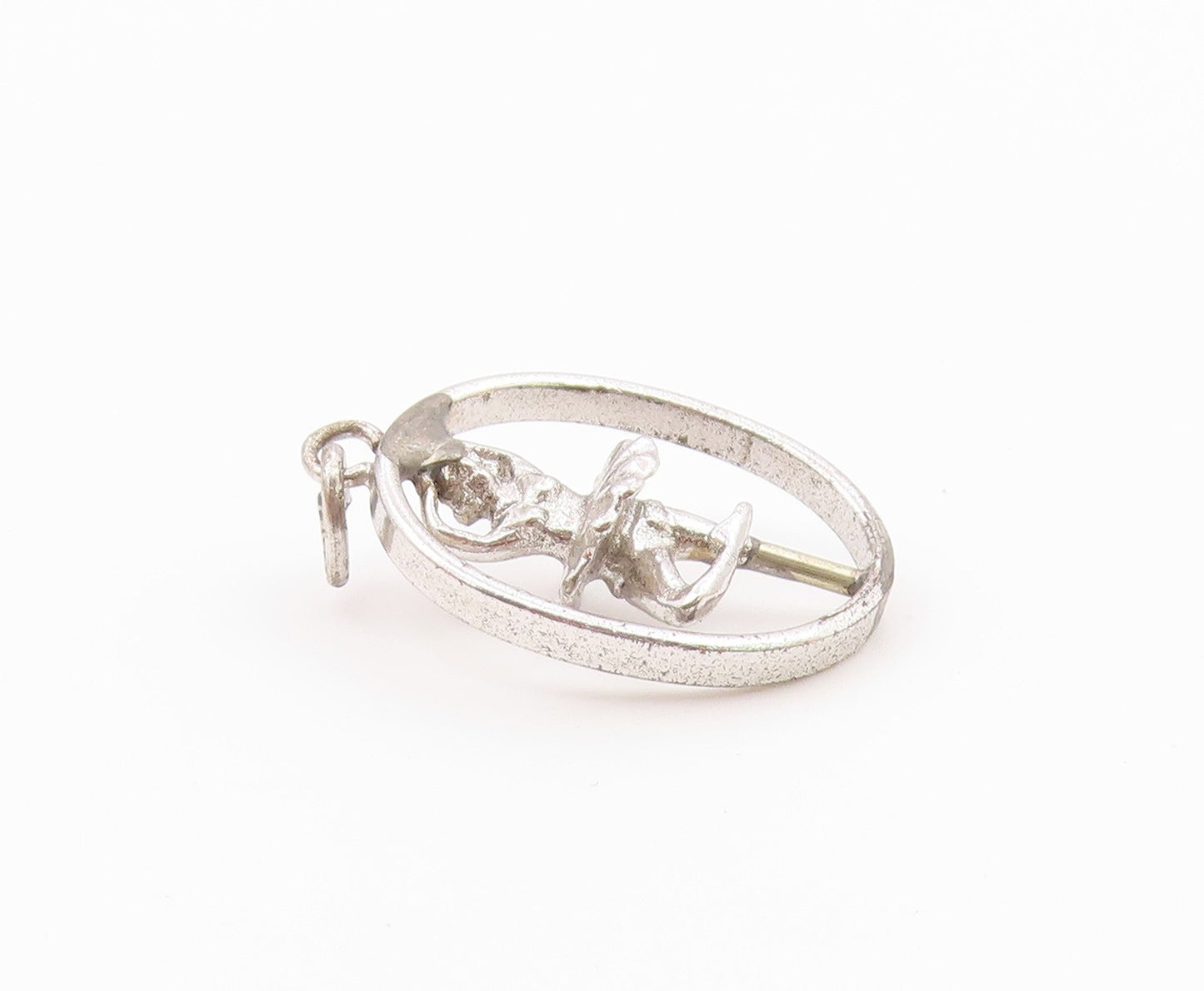 925 Sterling Silver  Vintage Shiny Ballet Dancer Petite Pendant  PT18464