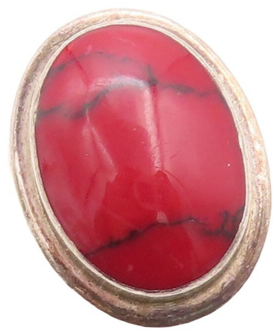 925 Sterling Silver Vintage Ring MEXICO Oval Cabochon Gemstone Sz 8  RG31515