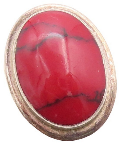 925 Sterling Silver Vintage Ring MEXICO Oval Cabochon Gemstone Sz 8  RG31515