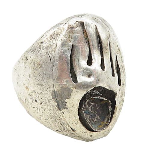 925 Sterling Silver  Vintage Modernist Bear Claw Band Ring Sz 9.5  RG9394