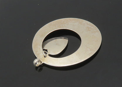 925 Sterling Silver  Vintage Dangling Love Heart Open Circle Pendant  PT16999