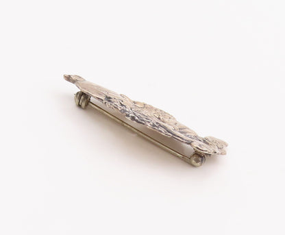 925 Sterling Silver Vintage Brooch Pin Cute Solid Carved Little Girl  BP10983