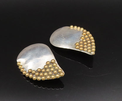 LOUIS BOOTH 925 Silver  Vintage Two Tone Bead Cluster Teardrop Earring EG12241