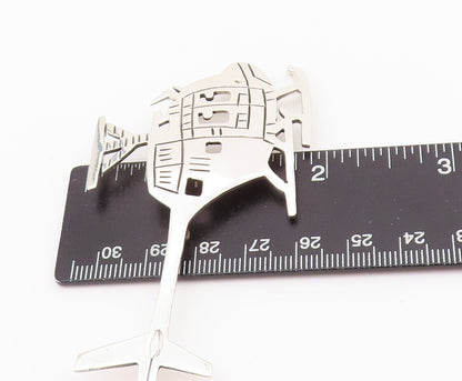 925 Sterling Silver Vintage Brooch MEXICO Etched Helicopter Design Cut  BP11666