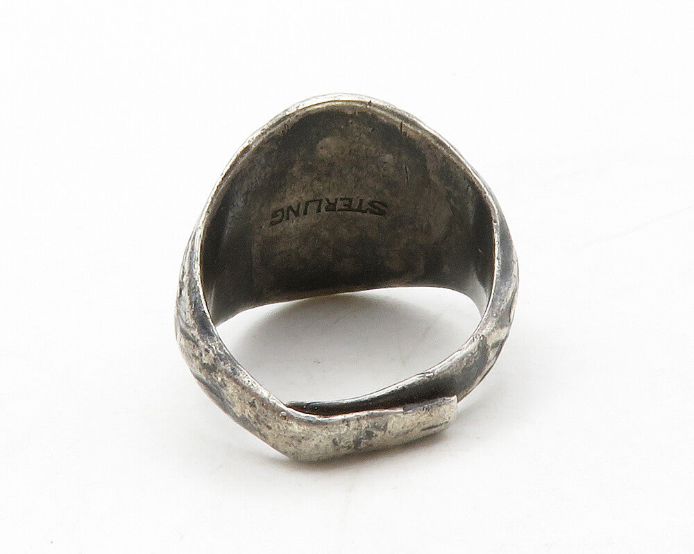 925 Sterling Silver  Vintage Antique Eagle USA Petite Band Ring Sz 4.5 RG13179