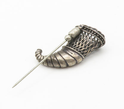 925 Sterling Silver  Vintage Dark Tone Wizard's Hat Magic Lapel Pin  TR2100