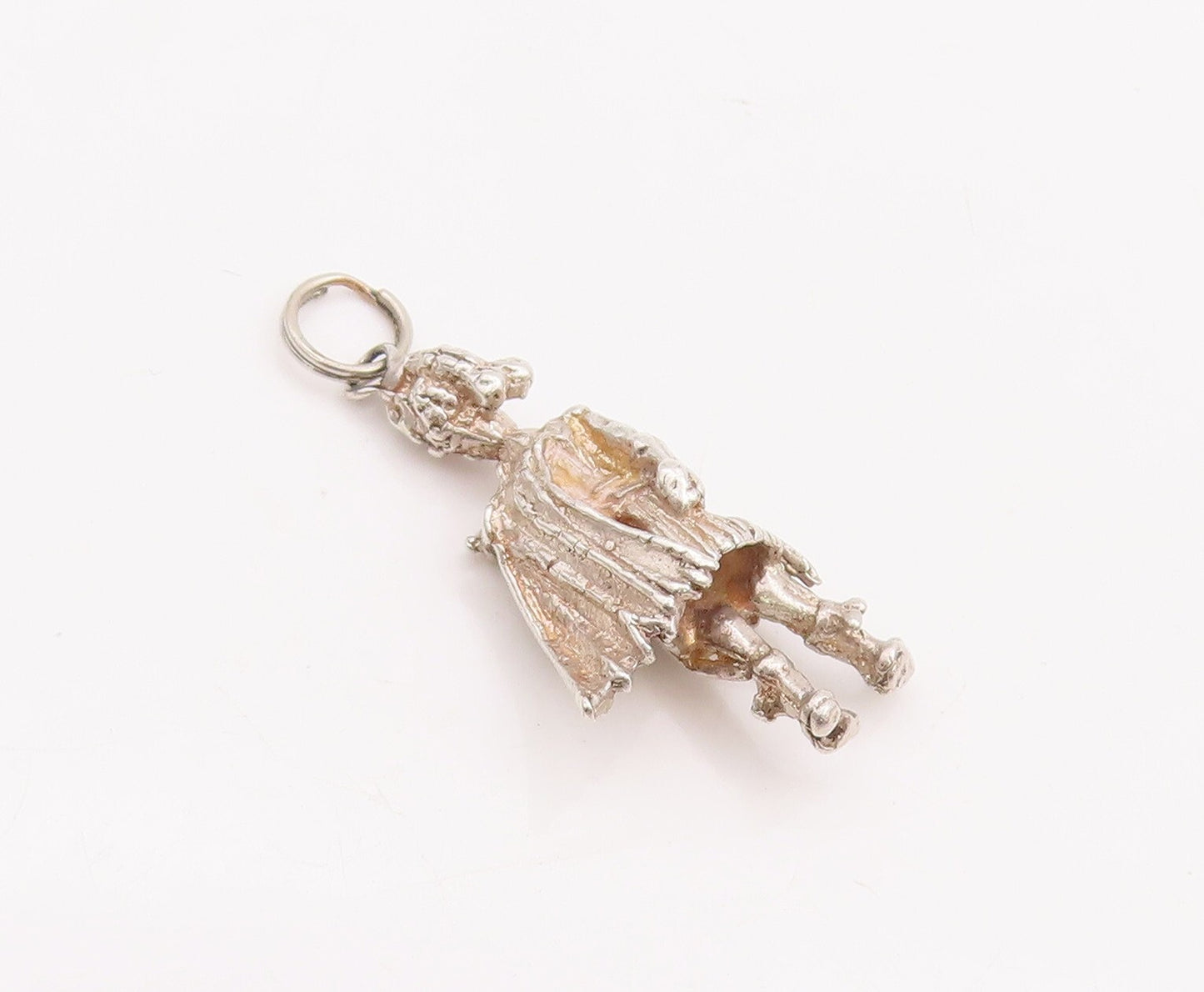 925 Sterling Silver Vintage Pendant 3D Carved Royal Soldier Charm  PT23372