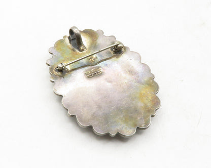 MEXICO 925 Sterling Silver  Vintage Abalone Shell Swirl Brooch Pin  BP4717