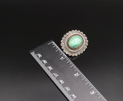 ISRAEL 925 Silver  Vintage Twisted Rope & Beaded Jasper Brooch Pin  BP9882
