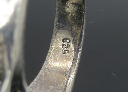 925 Sterling Silver  Vintage Skeleton Head Large Biker Ring Sz 12  RG23537