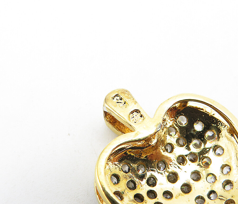 925 Sterling Silver  Shiny Cubic Zirconia Encrusted Love Heart Pendant  PT6338