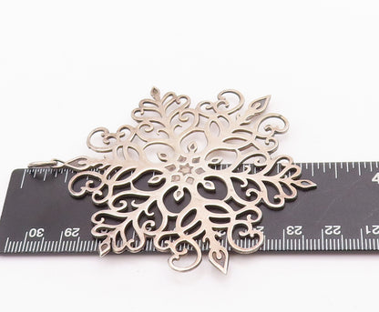 925 Sterling Silver Vintage Pendant MMA Swirly Design Carved Flower  PT23203