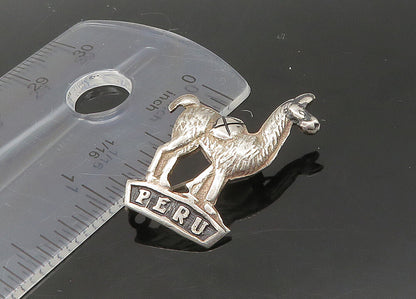 925 Sterling Silver  Vintage Shiny Oxidized Peru Alpaca Brooch Pin  BP8675