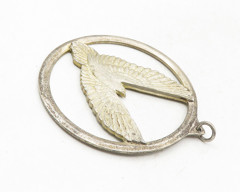 1975 WALLACE 925 Sterling Silver  Vintage Peace On Earth Dove Pendant  PT7771