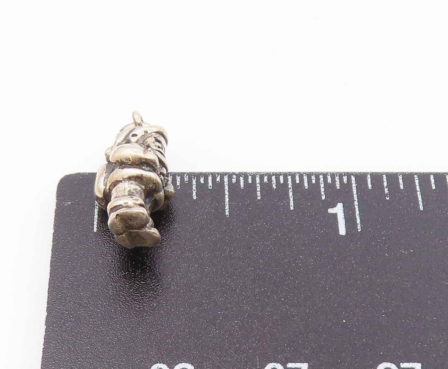 925 Sterling Silver  Vintage Petite Santa Clause Christmas Pendant  PT17284