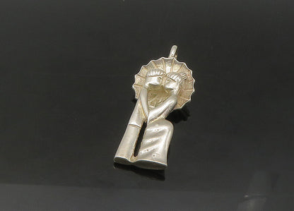 ISRAEL 925 Sterling Silver  Vintage Couple With Umbrella Pendant  PT17859