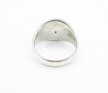 925 Sterling Silver  Vintage Pentagram Star Swirl Large Band Ring Sz 12 RG7511