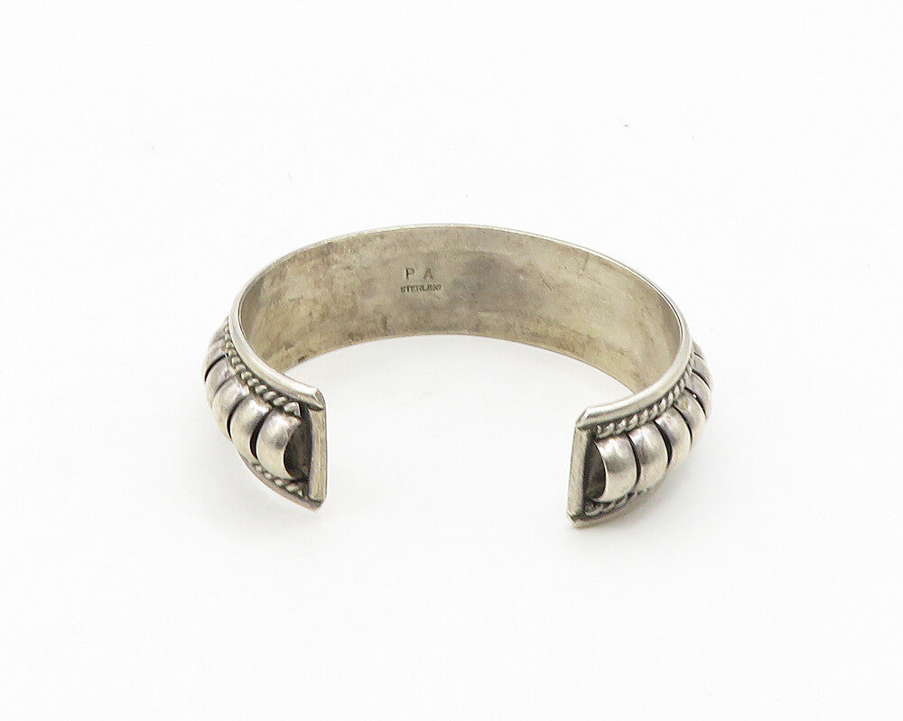 PRICILLA APACHETO NAVAJO 925 Sterling Silver Vintage Fluted Dome Bracelet BT7058