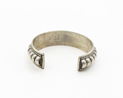 PRICILLA APACHETO NAVAJO 925 Sterling Silver Vintage Fluted Dome Bracelet BT7058