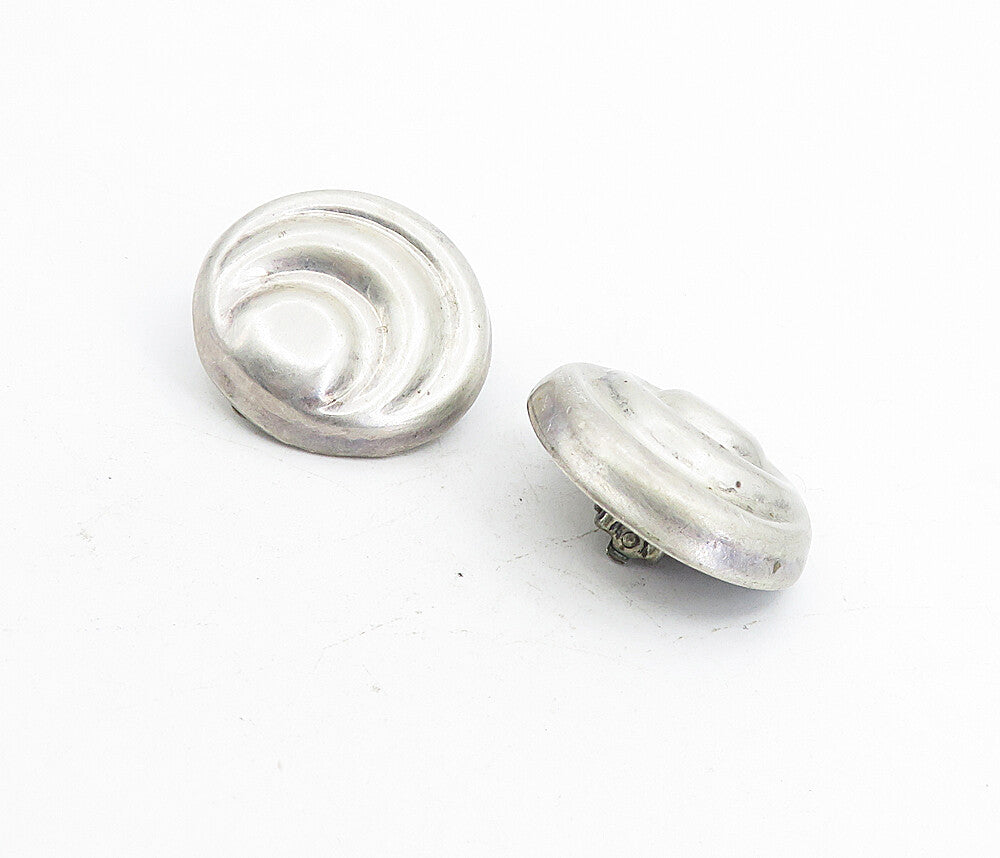 MEXICO 925 Sterling Silver  Vintage Non Pierce Button Drop Earrings  EG4475