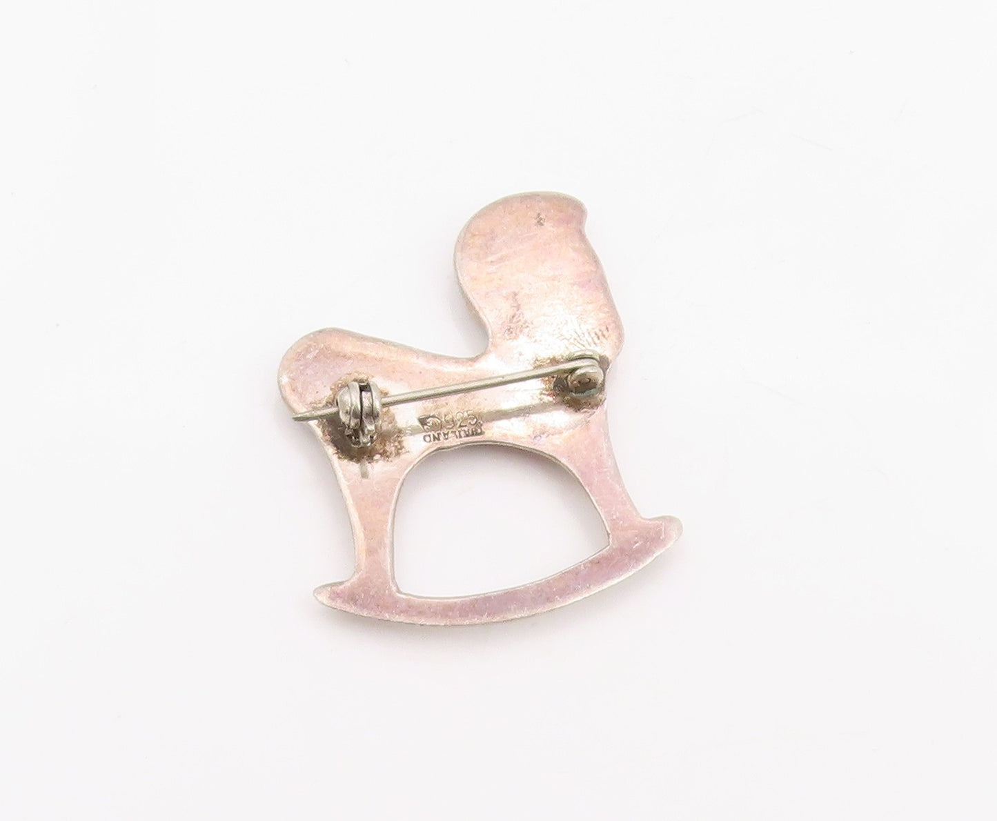 925 Sterling Silver Vintage Brooch Pin Classic Rocking Horse Figurine  BP12319