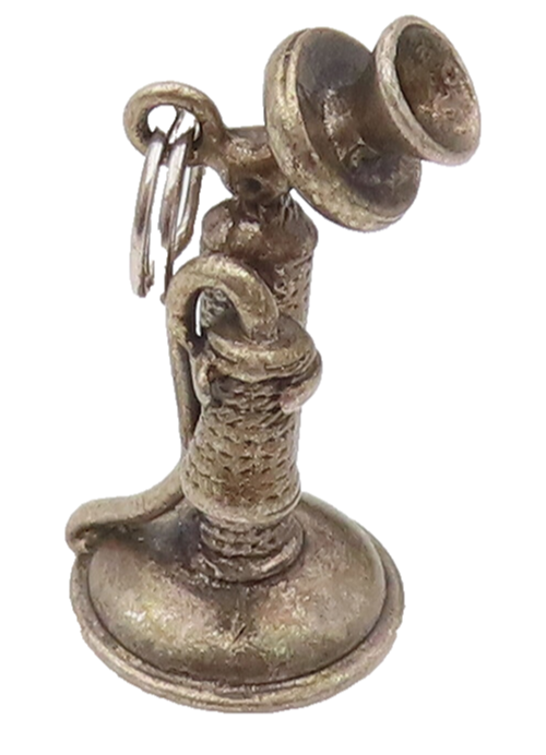 DANECRAFT 925 Sterling Silver Vintage Mini Old Telephone Charm Pendant PT22071