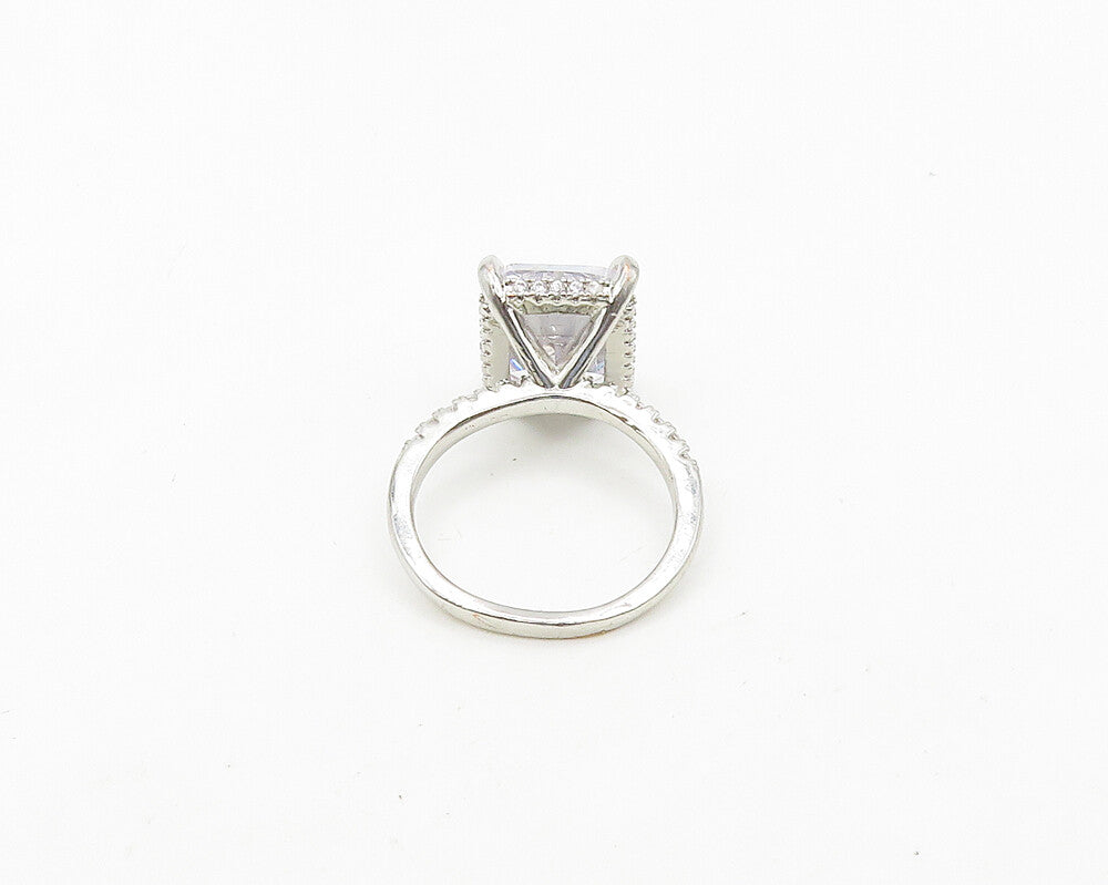 925 Sterling Silver  Sparkling Cubic Zirconia Cocktail Ring Sz 6  RG18983