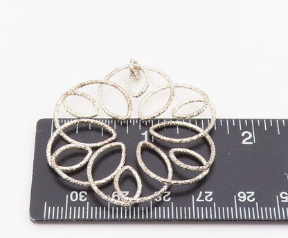 925 Sterling Silver Vintage Pendant Elegant Intertwined Open Floral Loop PT25709