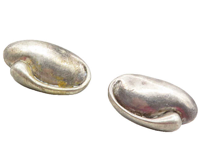 LUCIA 925 Sterling Silver  Vintage Dark Tone Modernist Dangle Earrings  EG4691