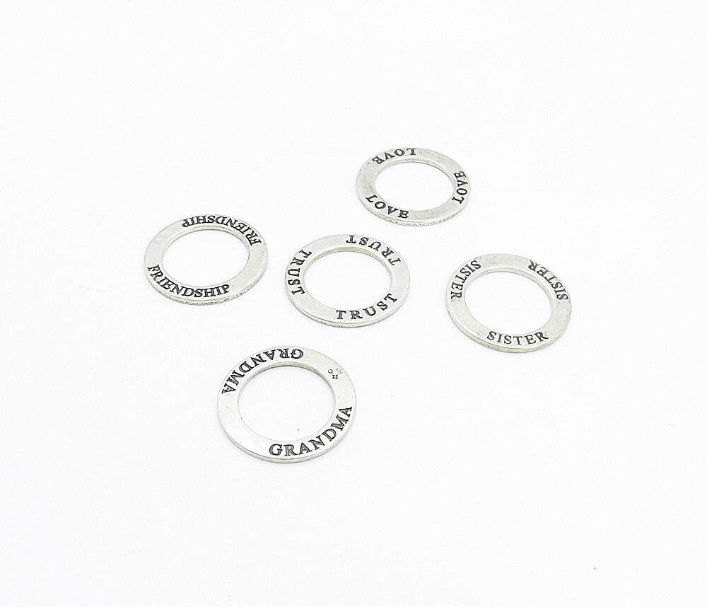 925 Sterling Silver  Vintage Love Etched Stacker Band Rings Sz 4.5  RG4363