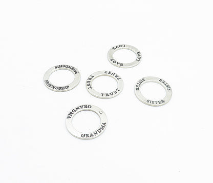 925 Sterling Silver  Vintage Love Etched Stacker Band Rings Sz 4.5  RG4363