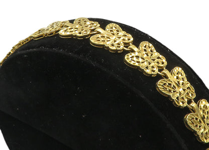 925 Sterling Silver  Gold Plated Diamond Cut Butterfly Chain Bracelet  BT4228
