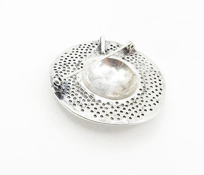 925 Sterling Silver  Vintage Shiny Flower Ribbon Hat Motif Brooch Pin  BP3087