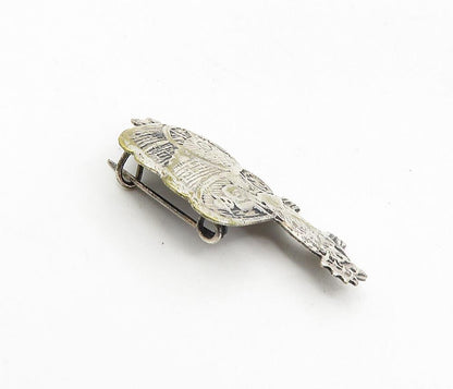 925 Sterling Silver  Vintage Antique Donkey Carriage Motif Brooch Pin  BP3208