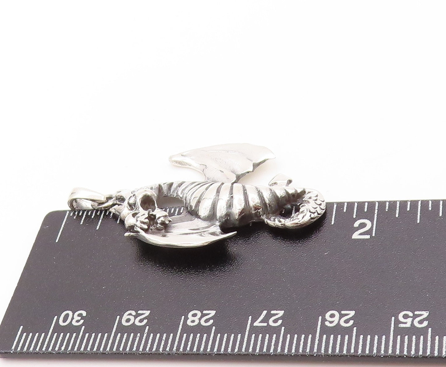 925 Sterling Silver Vintage Pendant Dark Tone Chinese Wyvern Dragon  PT24221