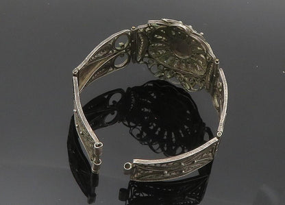 925 Sterling Silver Vintage Bracelet EAST EUROPE Antique Enamel Filigree BT12091